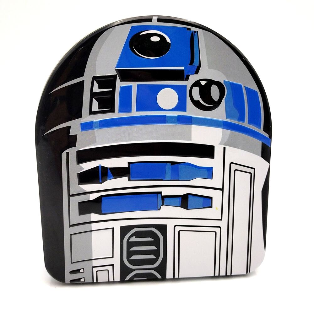 Collectible Star Wars R2-D2 Metal Tin Container 6" Blue White Silver Disney
